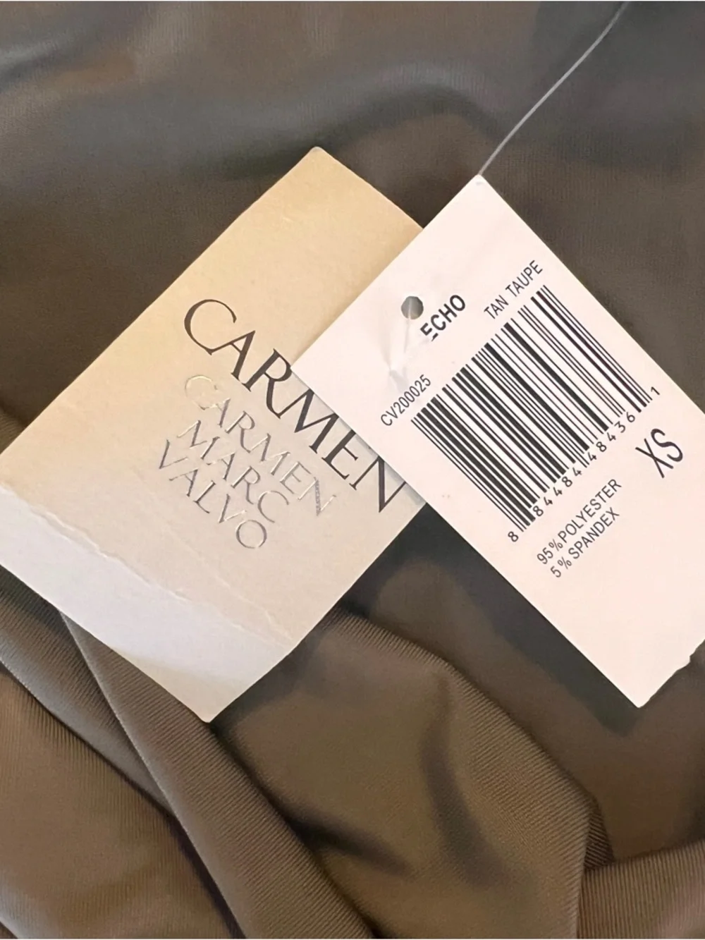 Carmen Marc Valvo NWOT Dark Olive Draped Cowl Neck Blouse Size XS - Picture 6 of 6